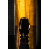 Vase moderne, design innovant, verre haut de gamme noir. RUD30