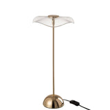 Lampe de table LED Fleur en métal doré vue de côté