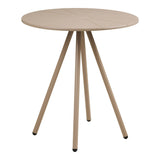 Table Bistro Barletta taupe avec plateau en polypropylène et pieds en acier
