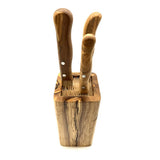 Dimensions du bloc à couteaux en bois d'olivier