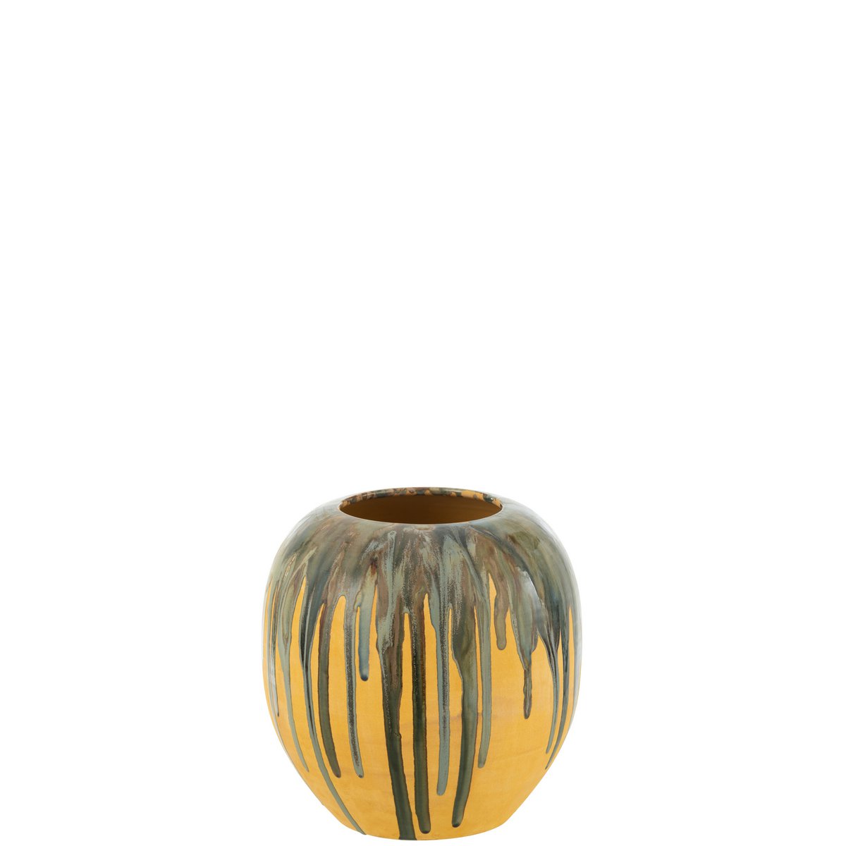 Pot de fleurs J-Line Flowerpot Paint Stripes en céramique multicolore
