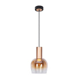 Lampe Pendant Funda en laiton brossé avec verre ambre, vue 1