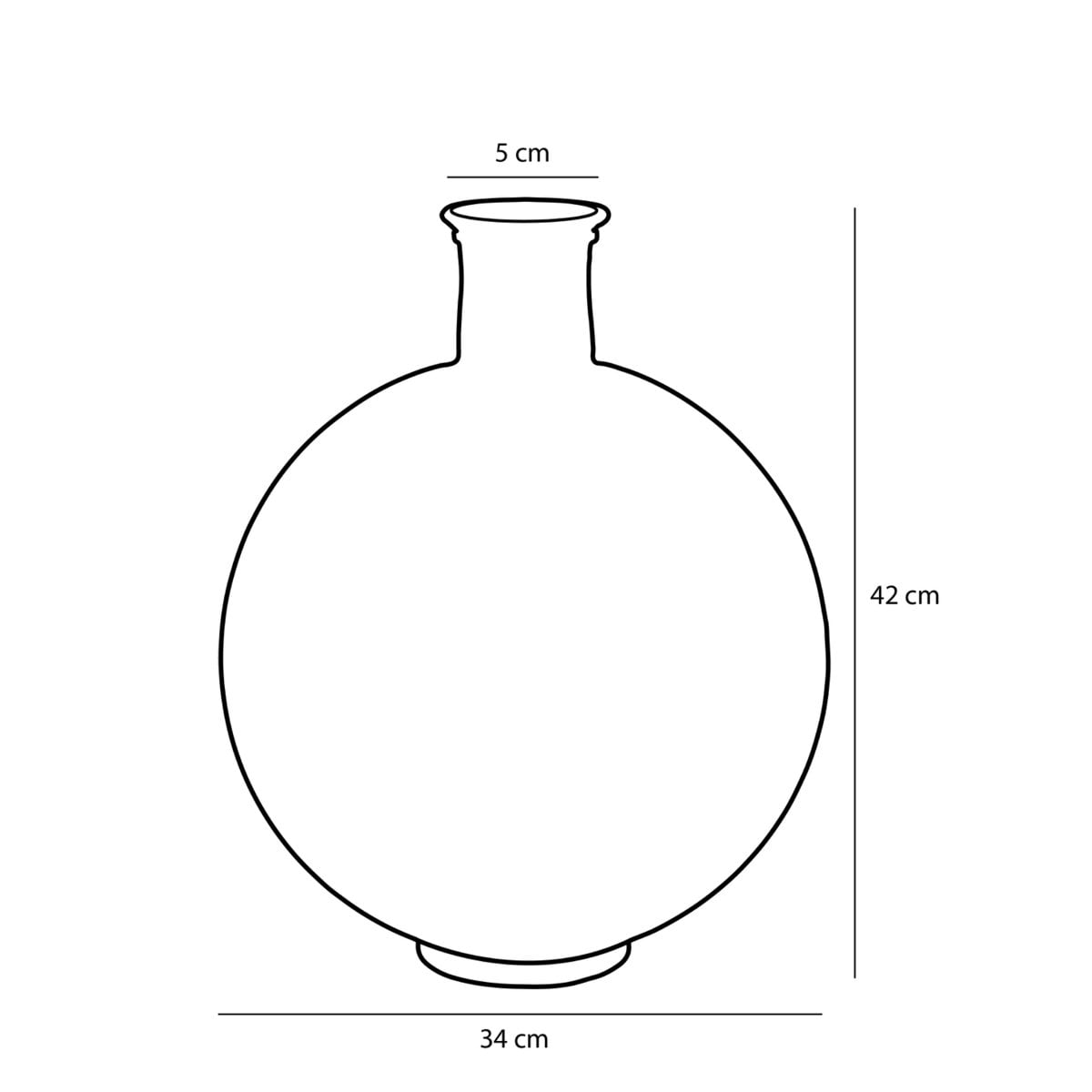 Vase en verre recyclé Firenza sur fond blanc