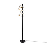 LED lampe debout "Belleza", lampadaire en métal moderne et le plastique en noir, or et blanc, avec des LED fermement intégrées, 140 haut, éclairage pour le salon, la salle à manger, la chambre ou le bureau.