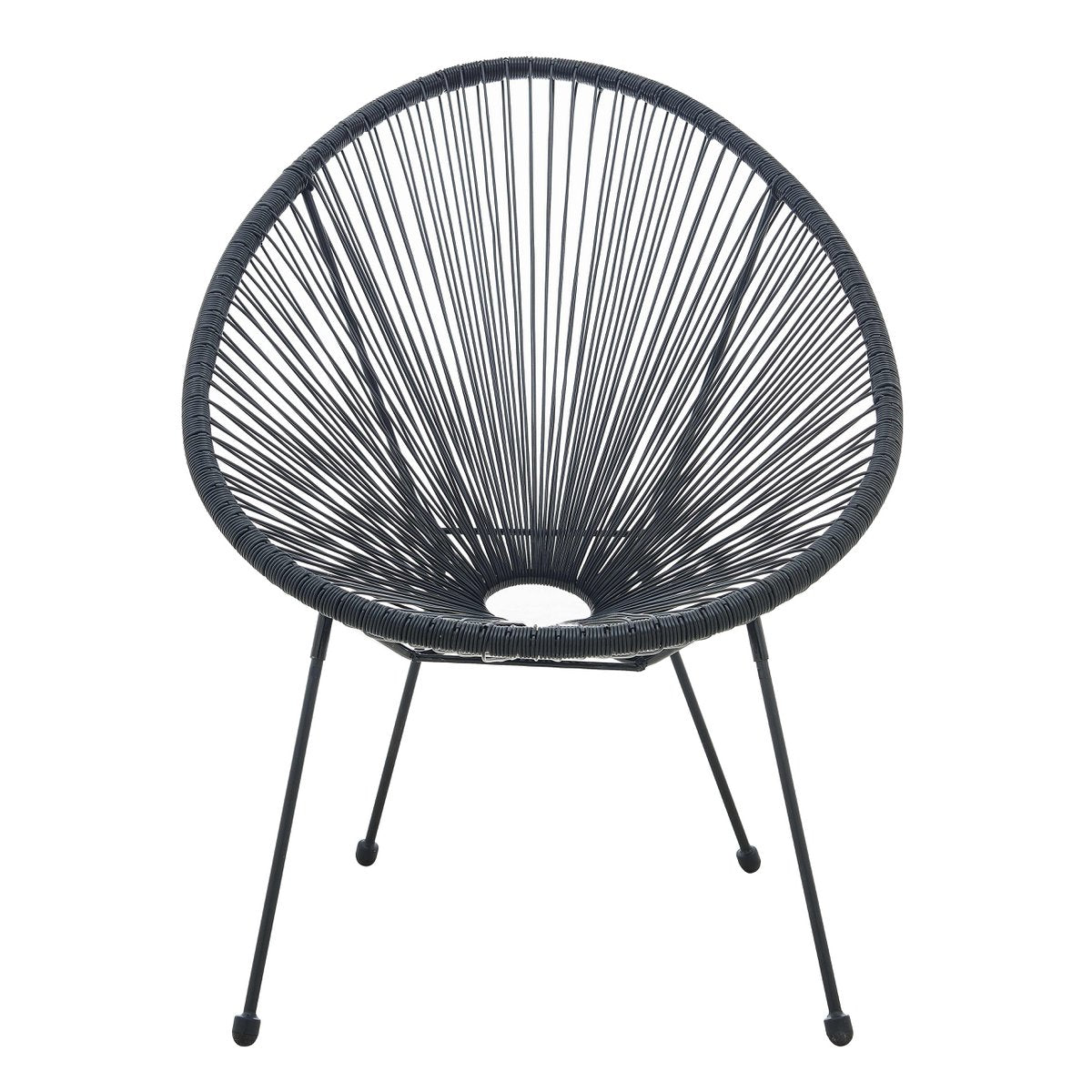 Détail du dossier de la chaise moderne noire