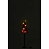 Détail du sapin de Noël J-Line rouge montrant les lumières LED allumées