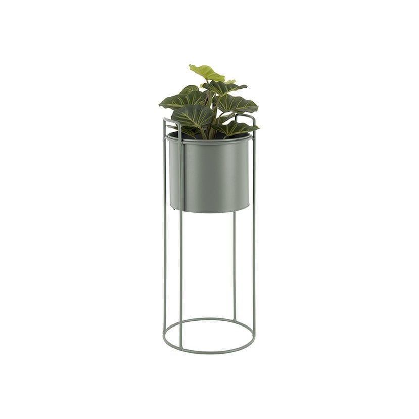 Détail du pot de fleurs Essence rond, finition élégante