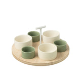 Boîte de rangement vert/blanc pour vaisselle à tapas J-Line
