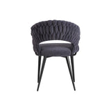 Chaise de salle à manger Wave Tressée | Anthracite