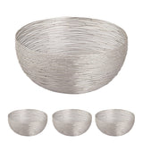 Panier de fruits 4 parties Ø 30 cm h 13 cm Bol de panier à pain métal autour de la structure de fil en argent ou en orce en or