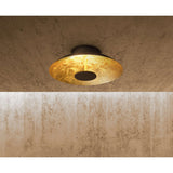 Lampe à plafond LED "Firenze" lampe plafond métallique en noir et or, LED fermement installée, éclairage pour le salon, le bureau ou la tige d'entrée de 40 cm de diamètre