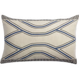 Coussin Zeff Johan Tempête 40x65 - devant en lin brodé et dos en coton, couleur beige