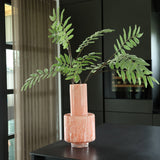 Vase rose en verre soufflé Volta Elite Ø19 cm