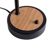 Lampe de table "Fumoso", lampe de table en métal et verre en noir, avec socket E14, pour salle à manger, salon, couloir ou bureau, lampe de table 34 cm de haut