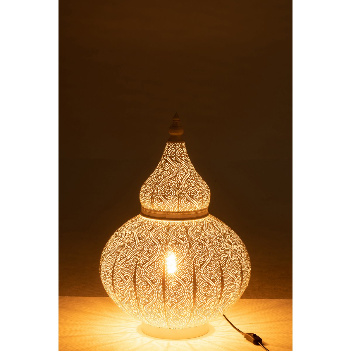 Lampe J-Line Aladin en métal blanc, vue de face