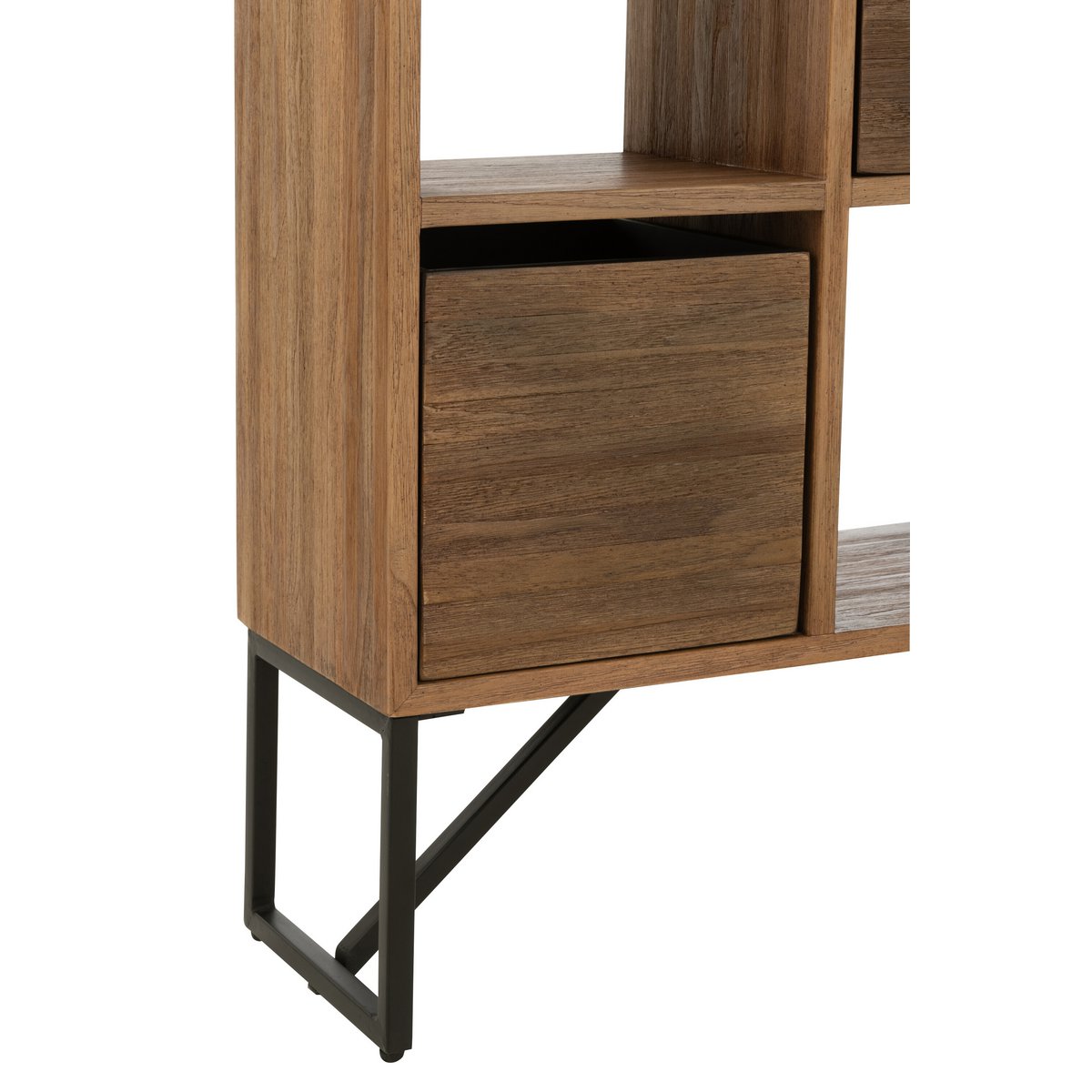 Armoire J-Line en teck recyclé, ambiance intérieure moderne.