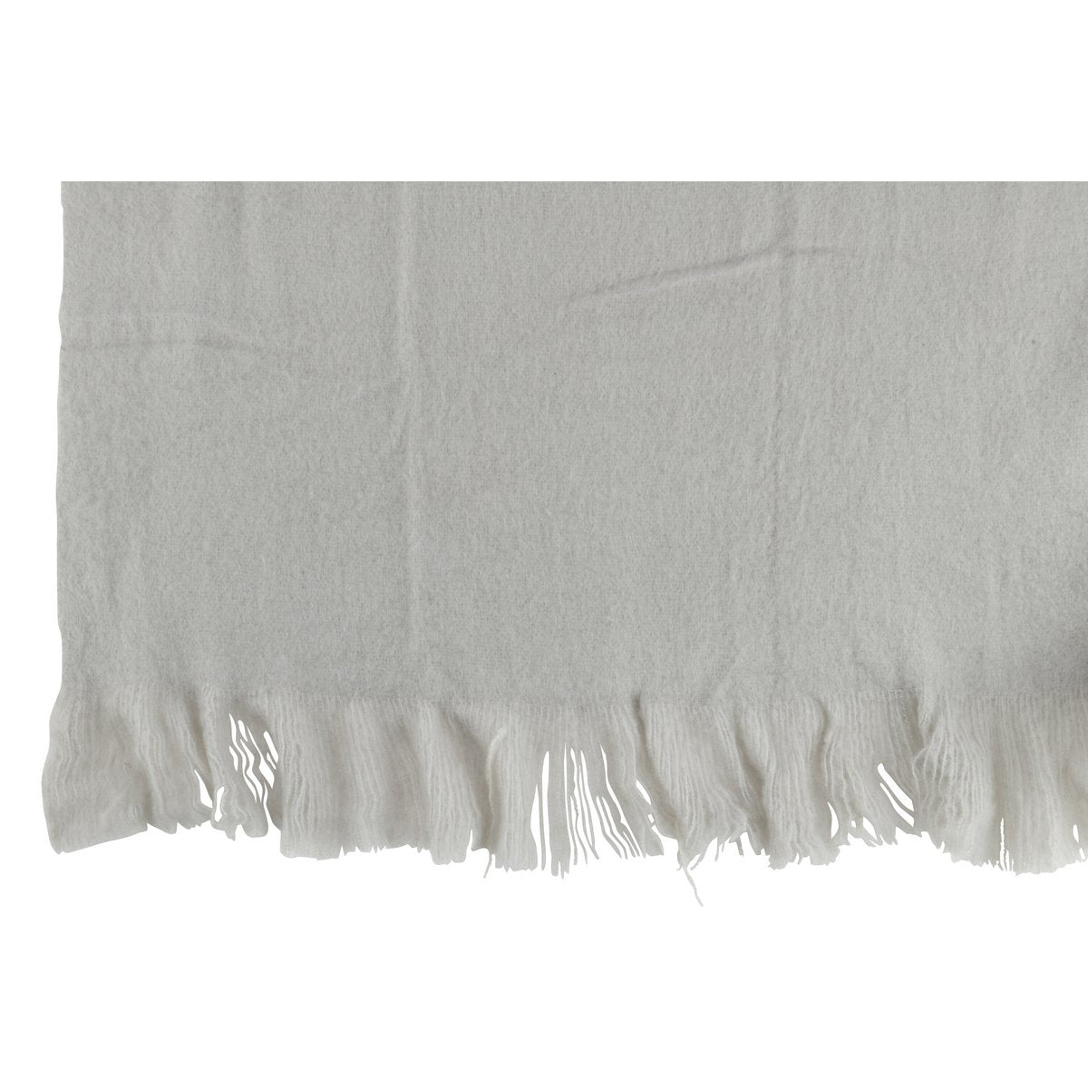 Plaid frange J-Line gris en polyester, vue d'ensemble