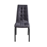 Chaise moderne en tissu et acier, vue de face