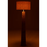 Vue latérale du lampadaire J-Line Threaded avec abat-jour gris