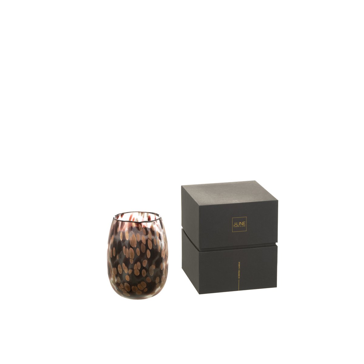 Bougie parfumée J-Line Mia en verre noir, design élégant