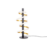 Lampe de table à LED "Belleza", lampe de table en métal moderne et en plastique en noir, or et blanc, avec des LED fermement construites, 50 cm de haut, l'éclairage pour le salon, la salle à manger, la chambre ou le bureau.