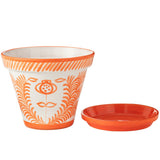 Flowerpot Grenade J-Line en céramique orange, vue de face