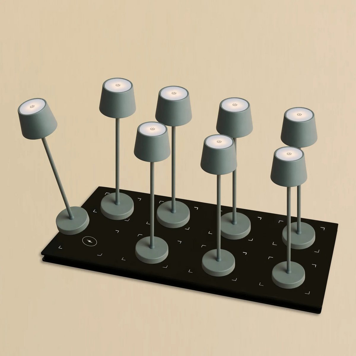 Ensemble Vondel Mini Mouse Grey - 8 lampes de table élégantes