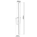 Lampe murale LED "Trevor" Nickel Matt, lampe murale en métal et en plastique en nickel Matt, avec des LED fermement construites, éclairage mural à l'intérieur de 62 x 10 x 4,5 cm