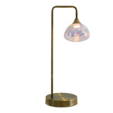 Lampe à table à LED "Varna", lampe de table en métal en laiton et en verre irisé, LED fermement construit, 45 cm de haut, éclairage élégant pour le salon, la salle à manger ou le couloir