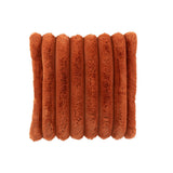 Coussin J-Line grand velours côtelé - polyester - rouille