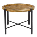 Table d'appoint ø55cm table basse table de salon ronde structure métal Sioux