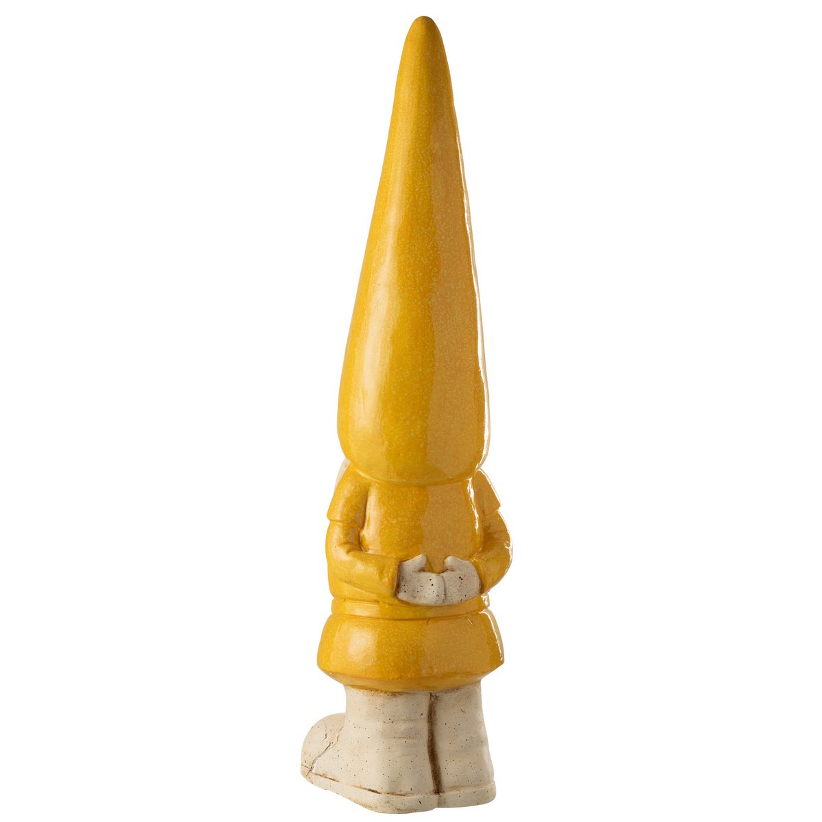 Détail du gnome J-Line en polyresine, couleur jaune éclatante