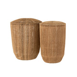 Vue d'ensemble du set Dantya en rotin et jute, style naturel