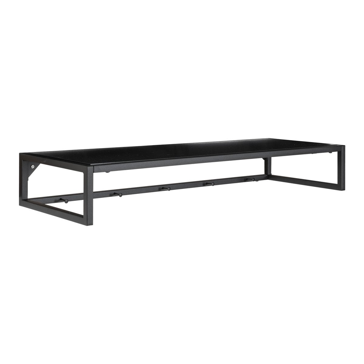 Étagère Vita en acier noir, détail du design minimaliste et moderne.