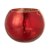 Lanterne J-Line rouge en verre avec effet perle, vue de face
