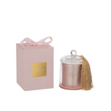 Détail de la bougie J-Line Stolp Bonheur, couleur rose et élégance raffinée