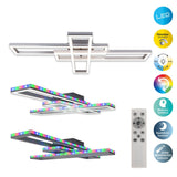 Lampe à plafond CCT LED + "BANTY" RVB-Backlight avec de nombreuses fonctions, de 95 cm de long, y compris la télécommande