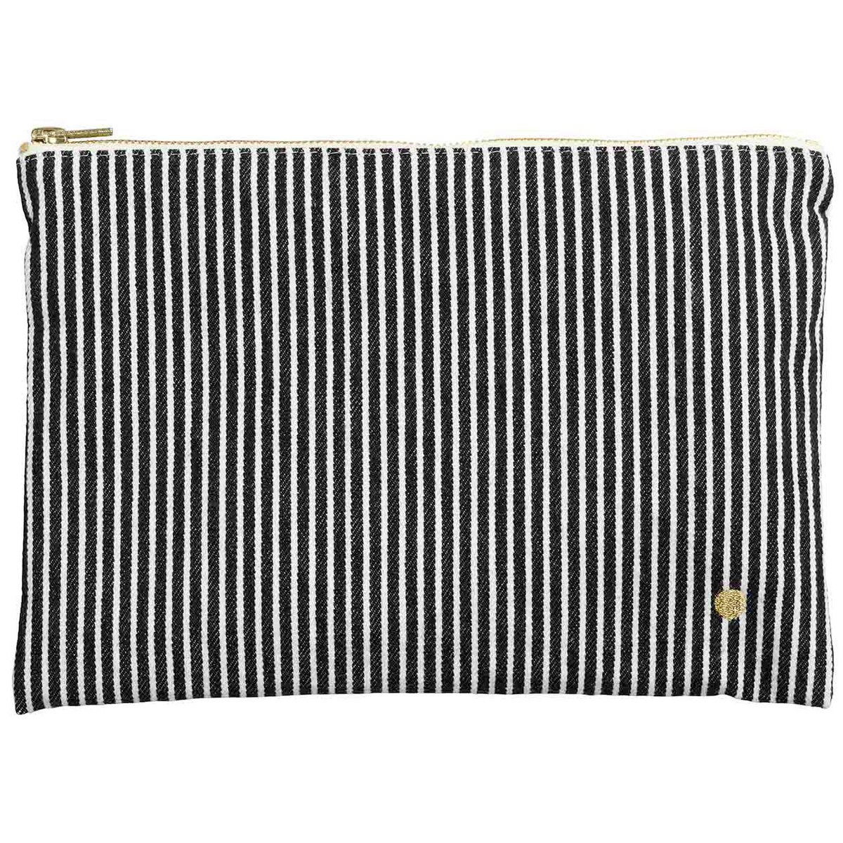 Sac d'embrayage Basile Caviar - vue de face, cuir texturé