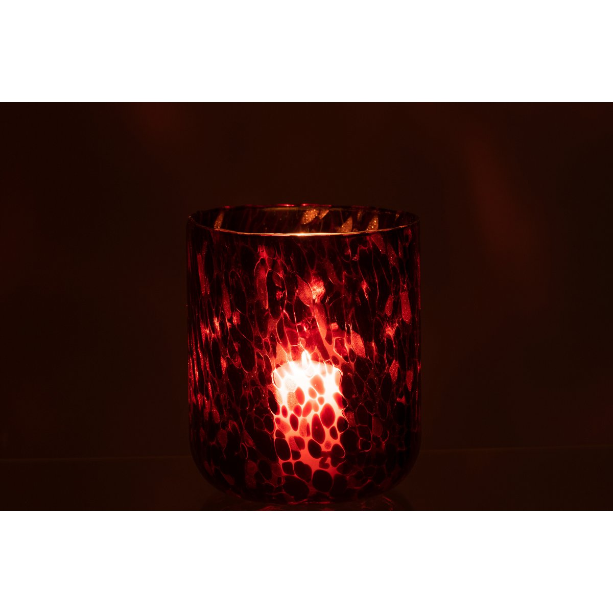 Détail du motif tacheté de la lanterne J-Line, en verre