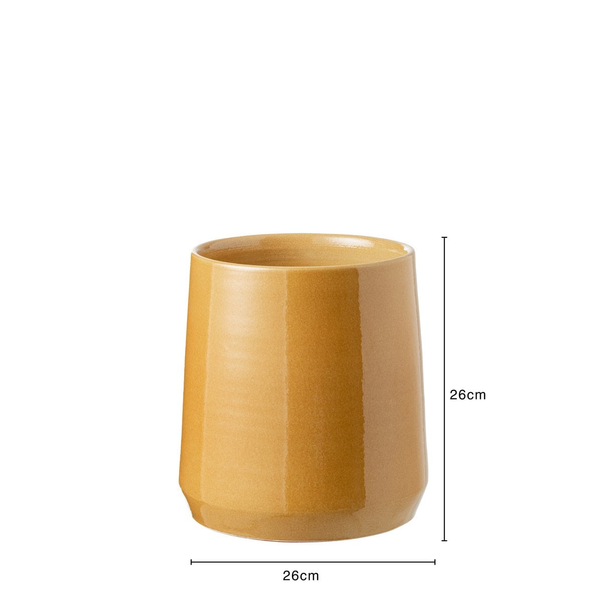 Pot de fleurs rond en céramique Oker de J-Line, vue de face