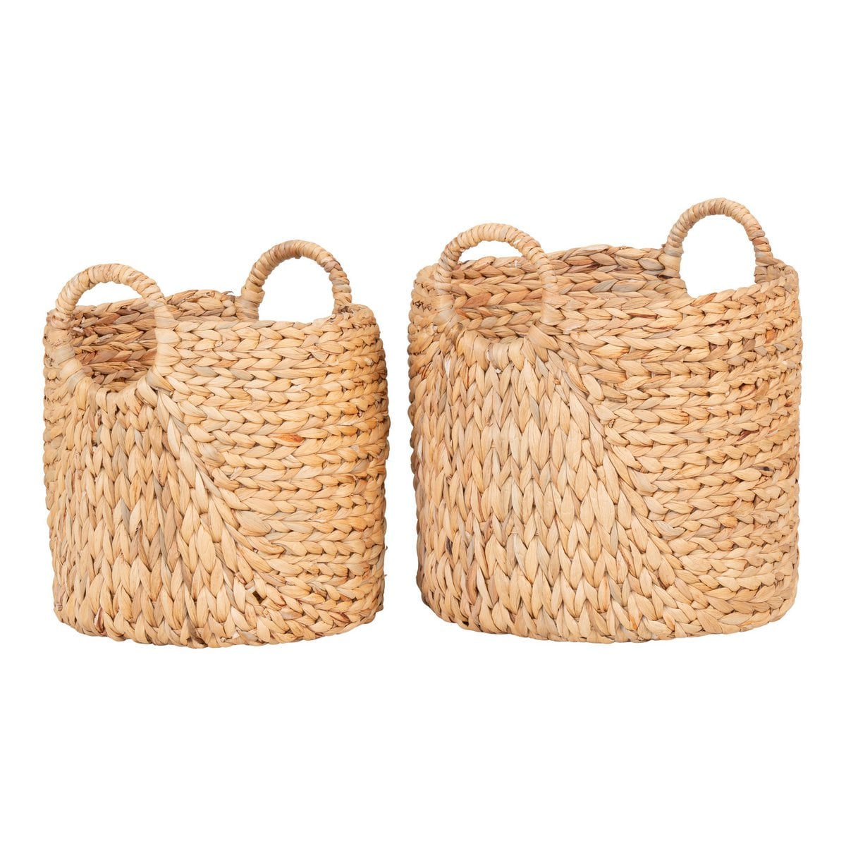 Panier Passo naturel en jacinthe d'eau, vue de face