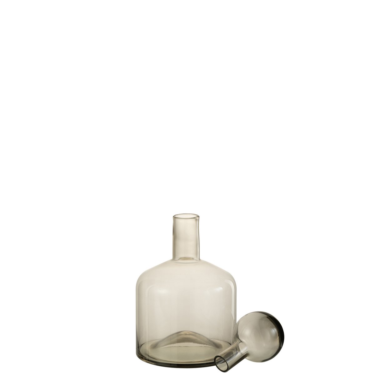 Bouteille décorative Norma en verre gris, vue de face