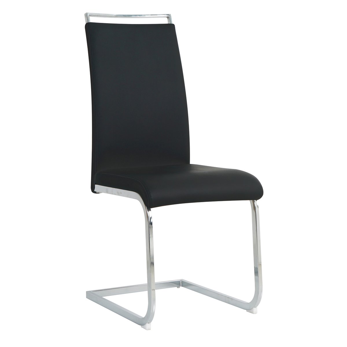 Vue latérale de la chaise cantilever, design élégant et moderne