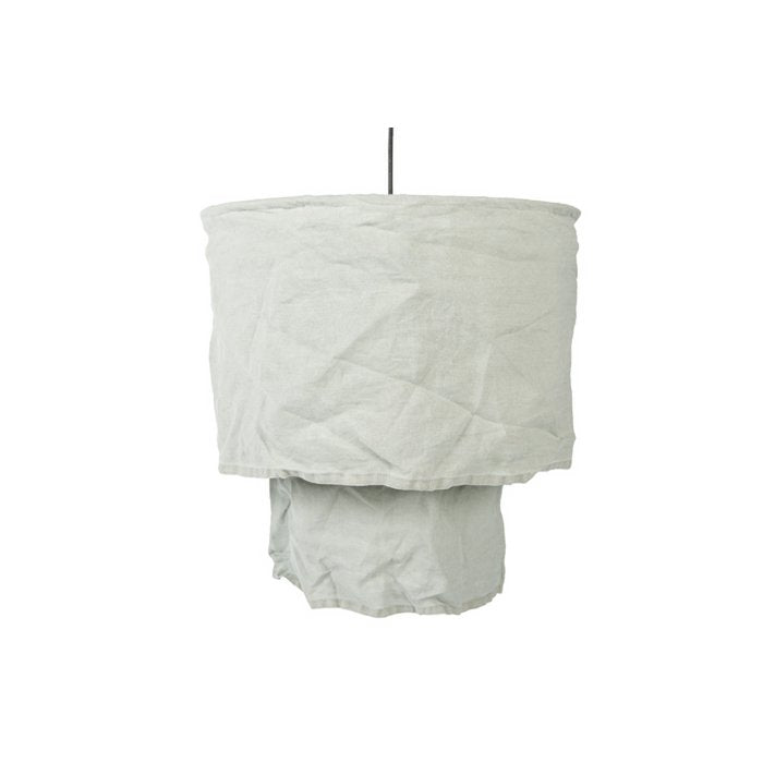 Lampe en Lin Olivia M vieux bleu - détail du tissu en lin