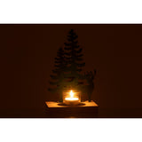 Photophore J-Line sur une table décorée pour Noël, style élégant.