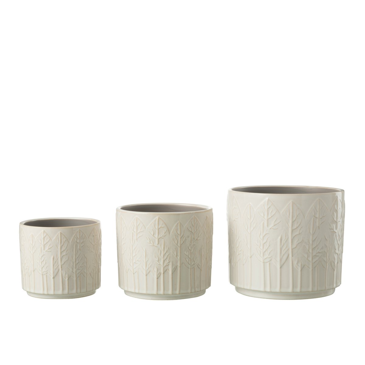 Pot de fleurs J-Line en céramique blanche sur un fond décoratif, vue 3