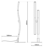Lampe à table à LED "Onda", lampe de table en métal et en plastique en noir, avec des LED fermement construites, éclairage pour le salon, le bureau ou le chevet Tableau 44 cm de haut