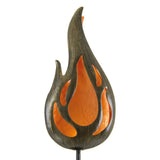 Brochette solaire de terre solaire "Flame" à l'extérieur de la brochette au sol en métal et plastique de couleur bronze, avec LED intégrée