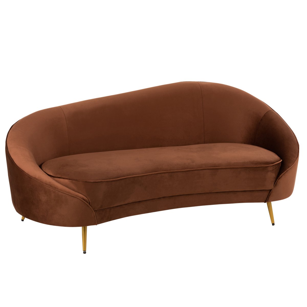 Canapé Elisabeth J-Line en textile marron avec structure en métal