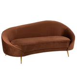 Canapé Elisabeth J-Line en textile marron avec structure en métal